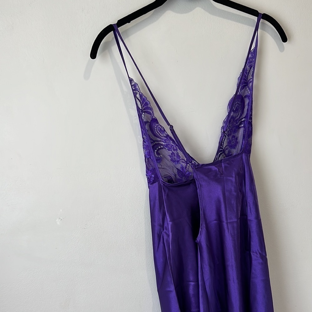 Shirley of Hollywood purple lace nightie/ chemise 2 piece NWT adjustable strap - Picture 7 of 14